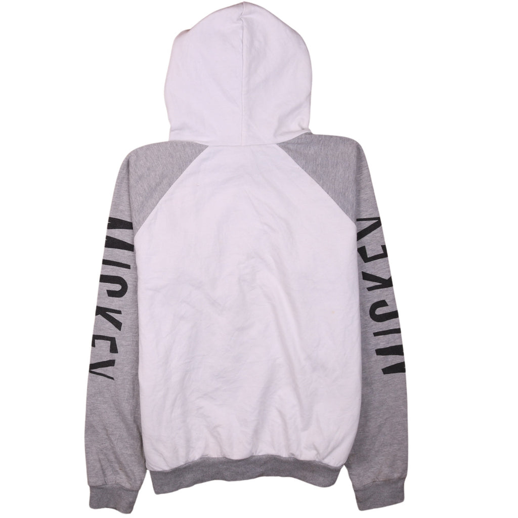 LOOK Collection Womens Grey White Mickey Mouse Pullover Hoodie L