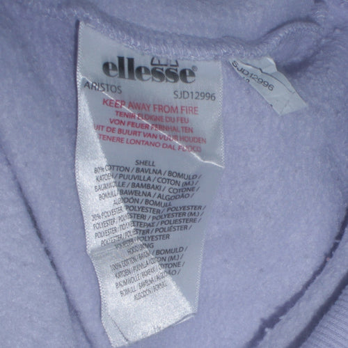Ellesse Womens Lilac Pullover Hoodie Small Cotton Blend Casual