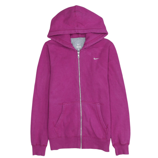 Nike Womens Magenta Full Zip Hoodie Medium Cotton Blend