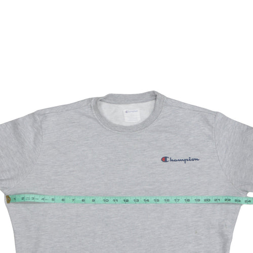 Champion Men's Grey Medium Pullover Sweatshirt Crew Neck Logo Jumper