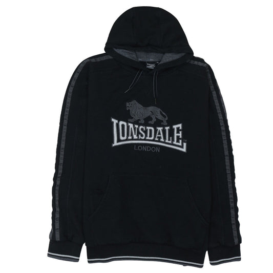Lonsdale Men’s Black 4XL Pullover Hoodie with Logo