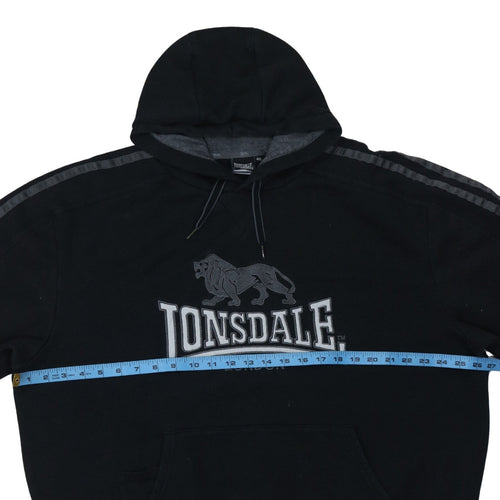 Lonsdale Men’s Black 4XL Pullover Hoodie with Logo