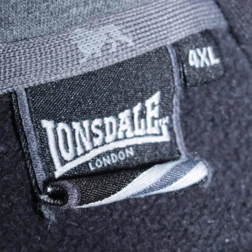 Lonsdale Men’s Black 4XL Pullover Hoodie with Logo