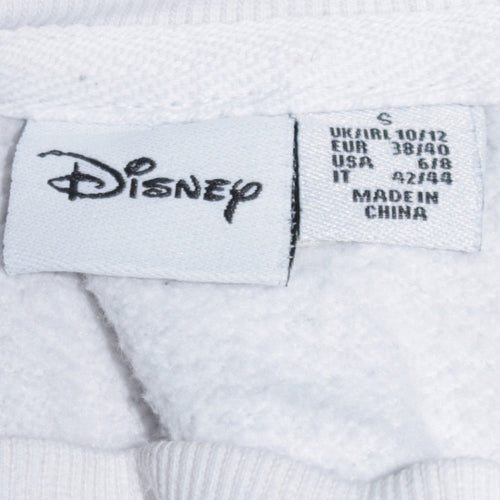 Disney Women White Stitch Print Sweatshirt Size S 10/12 Pullover