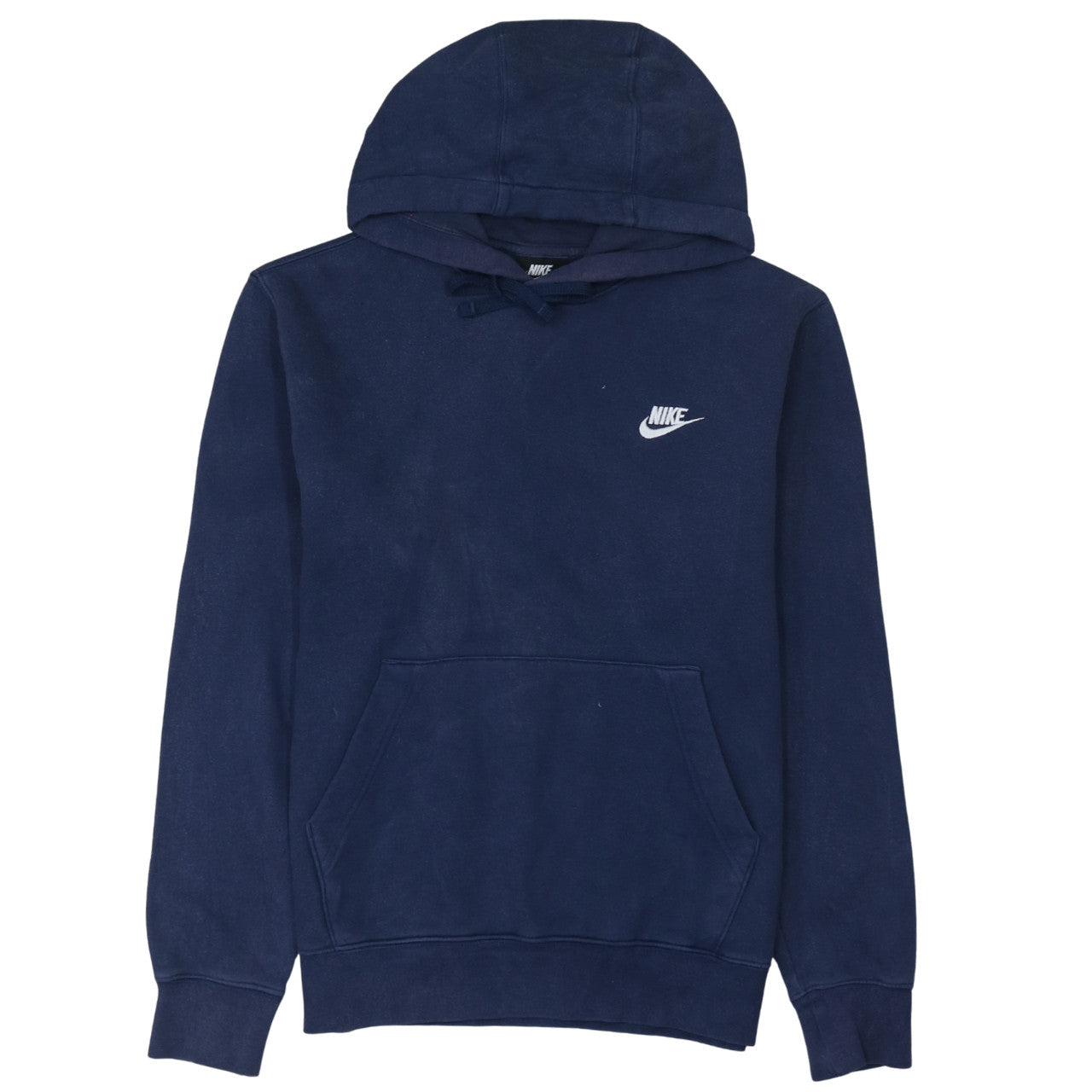 Nike Men's Blue Pullover Hoodie Small Logo Fleece Sweatshirt