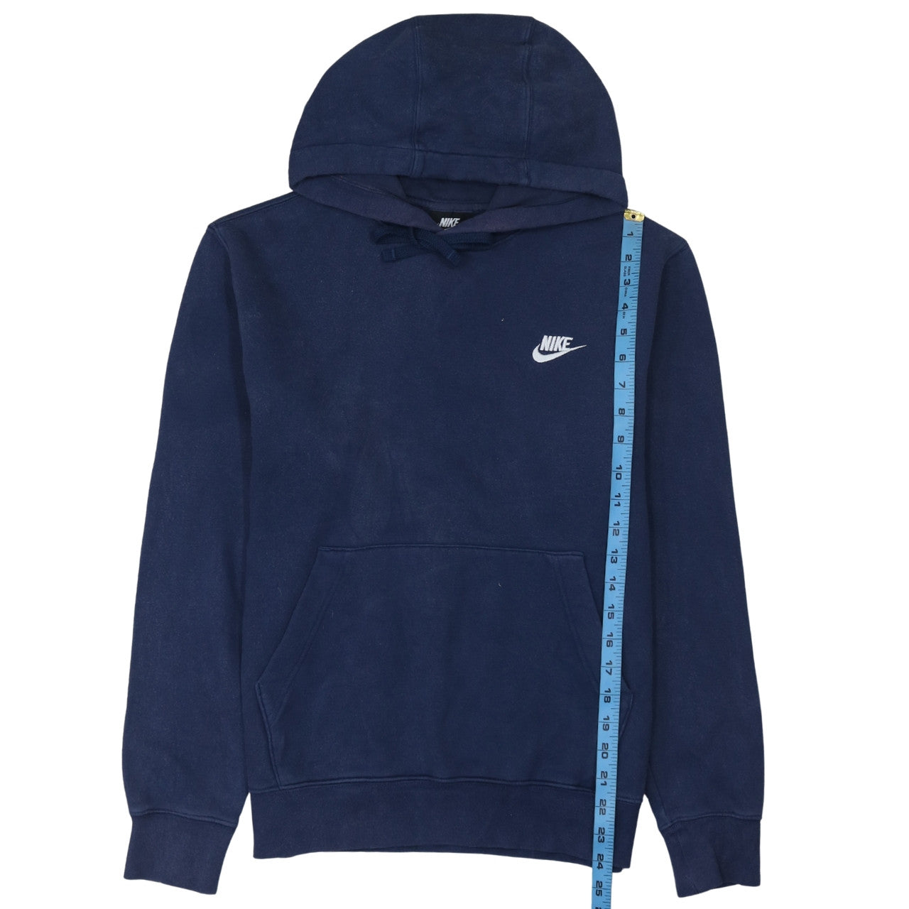 Nike Men's Blue Pullover Hoodie Small Logo Fleece Sweatshirt