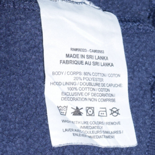 Nike Men's Blue Pullover Hoodie Small Logo Fleece Sweatshirt