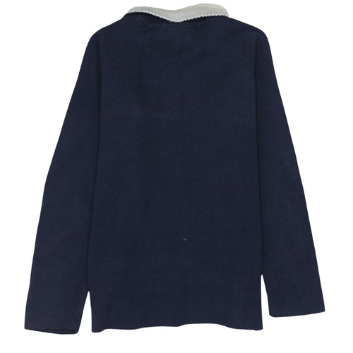 Timberland Men's Blue Cotton 1/2 Zip Collared Jumper Size L