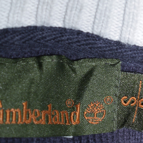 Timberland Men's Blue Cotton 1/2 Zip Collared Jumper Size L