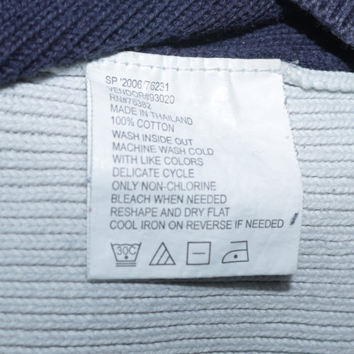 Timberland Men's Blue Cotton 1/2 Zip Collared Jumper Size L