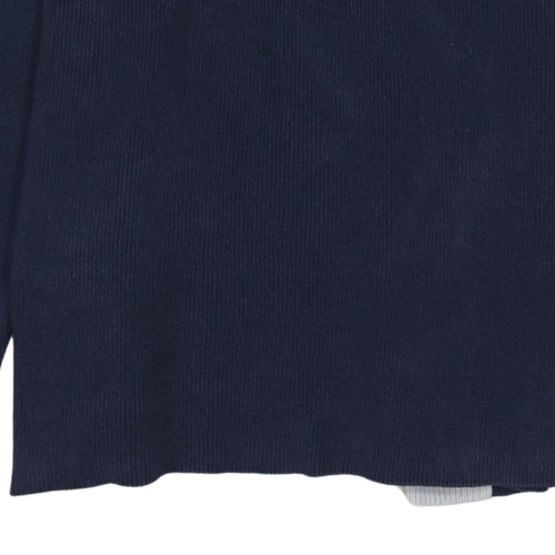 Timberland Men's Blue Cotton 1/2 Zip Collared Jumper Size L