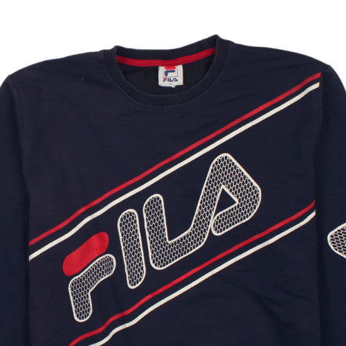 FILA Men's Blue XL Pullover Sweatshirt Retro Sports Logo