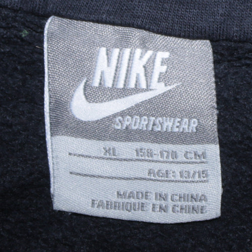 Nike Boys Black XL Hoodie Pullover Fleece Lined Sportswear Sweatshirt