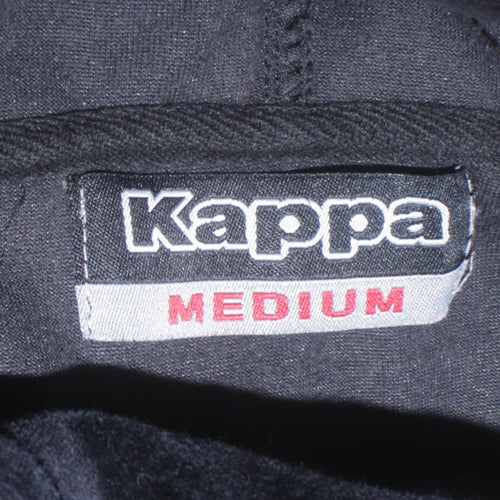 Kappa Women Black Velour Full Zip Hoodie Medium Casual Sportswear