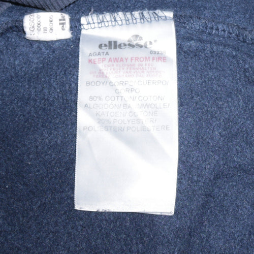 Ellesse Womens Navy Blue Crew Neck Sweatshirt UK 12 Cotton Blend Logo Print