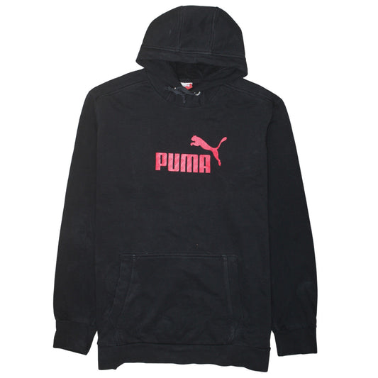 Puma Mens Black 2XL Pullover Hoodie with Red Logo
