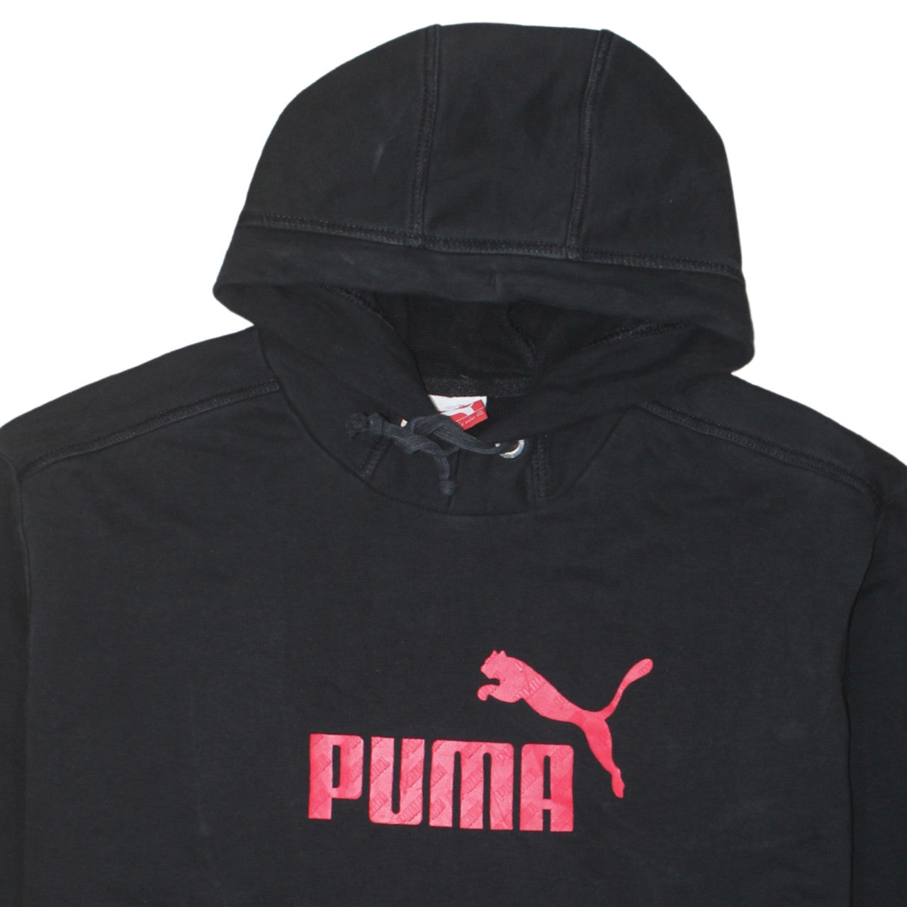 Puma Mens Black 2XL Pullover Hoodie with Red Logo
