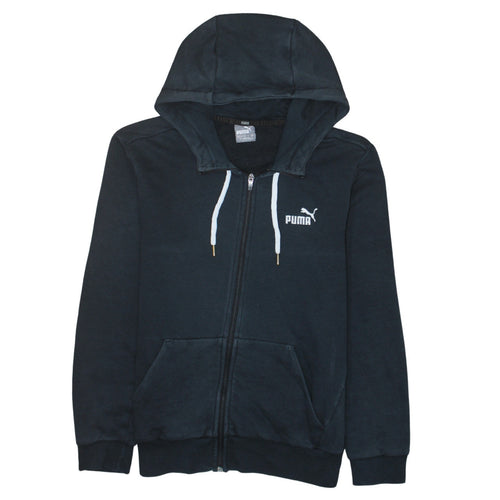 Puma Men's Black Full Zip Hoodie L Sportswear Graphic Fleece