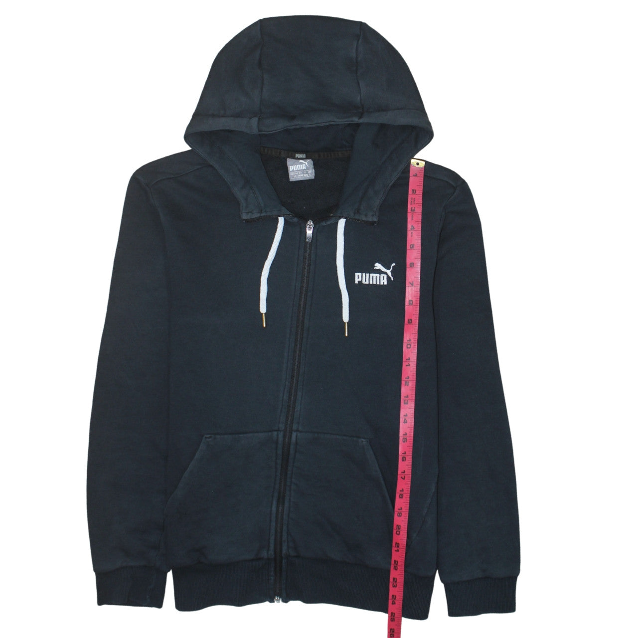 Puma Men's Black Full Zip Hoodie L Sportswear Graphic Fleece