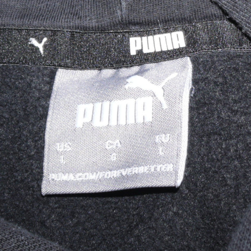 Puma Men's Black Full Zip Hoodie L Sportswear Graphic Fleece