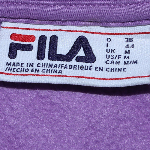 FILA Women’s Grey Purple Colourblock 1/4 Zip Sweatshirt Size M