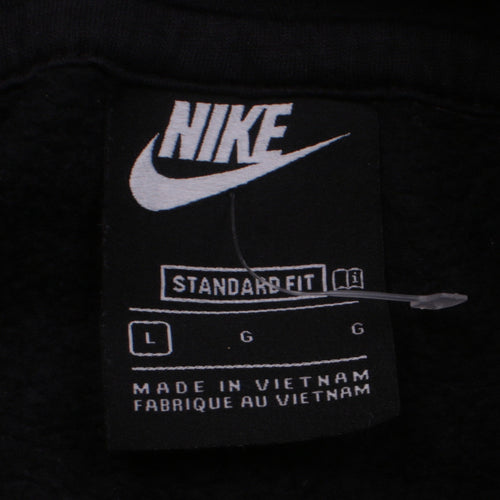 Nike Men's Black Pullover Hoodie L Logo Fleece Sweatshirt