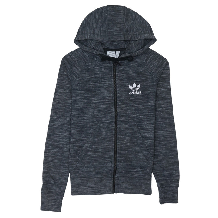 Adidas Women’s Grey Full Zip Hoodie Size 8 Lined Casual Sweatshirt