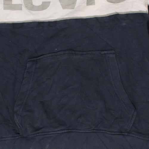 Levi's Men's Blue Pullover Hoodie S Logo Graphic Cotton Sweatshirt