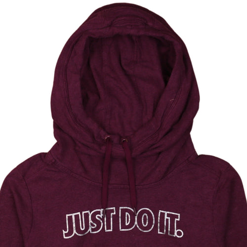 Nike Womens Burgundy Just Do It Pullover Hoodie Size M