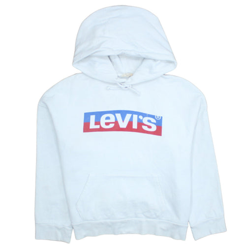 Levi's Men's White Logo Pullover Hoodie XS Fleece Sweatshirt