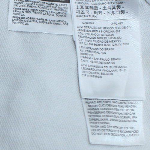 Levi's Men's White Logo Pullover Hoodie XS Fleece Sweatshirt