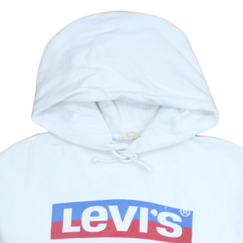 Levi's Men's White Logo Pullover Hoodie XS Fleece Sweatshirt