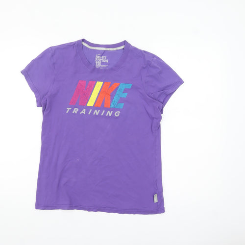 Nike Womens Purple Dri-Fit Training T-Shirt Size L