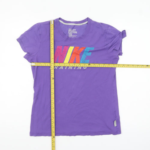 Nike Womens Purple Dri-Fit Training T-Shirt Size L