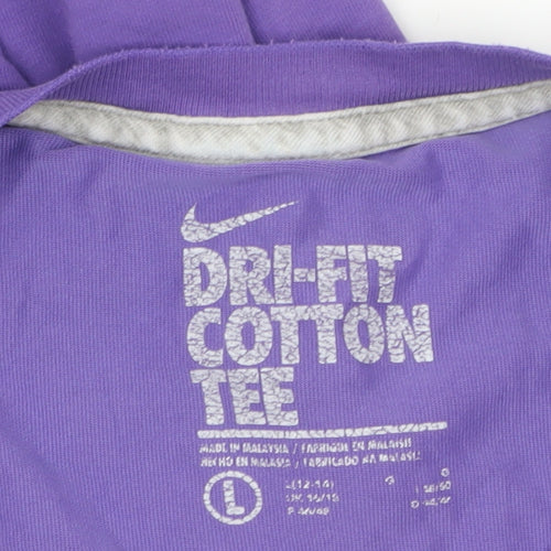 Nike Womens Purple Dri-Fit Training T-Shirt Size L
