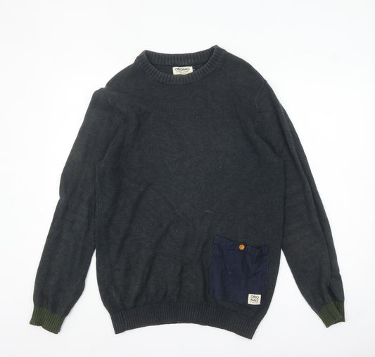 Jack & Jones Originals Men's Blue Cotton Jumper M Crew Neck