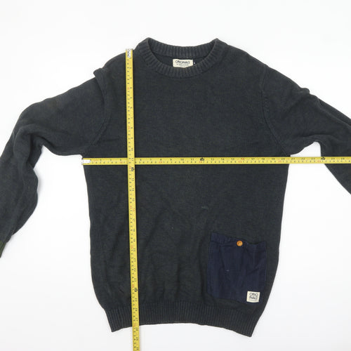 Jack & Jones Originals Men's Blue Cotton Jumper M Crew Neck