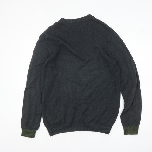 Jack & Jones Originals Men's Blue Cotton Jumper M Crew Neck