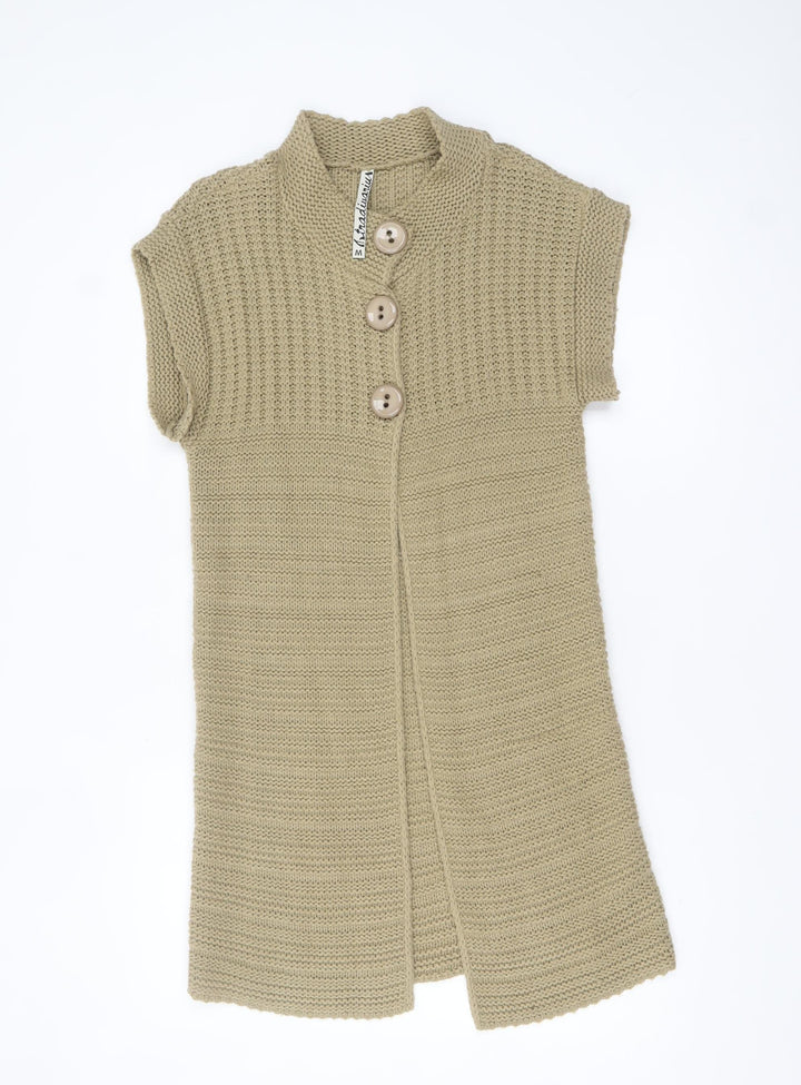 Stradivarius Women’s Beige Knit Short Sleeve Cardigan M