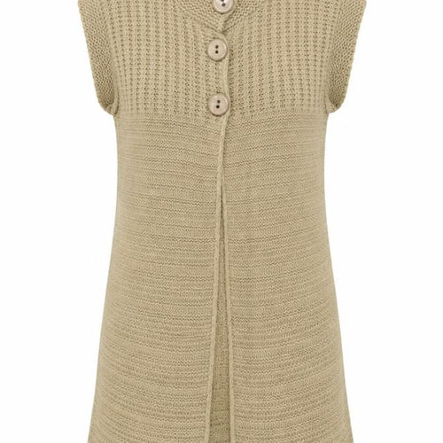 Stradivarius Women’s Beige Knit Short Sleeve Cardigan M