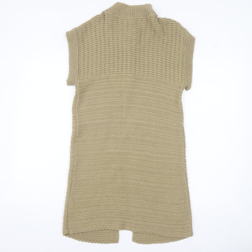 Stradivarius Women’s Beige Knit Short Sleeve Cardigan M