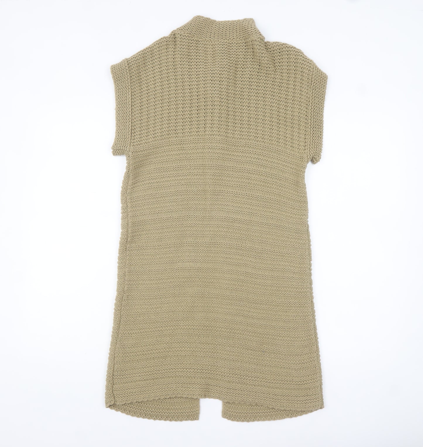 Stradivarius Women’s Beige Knit Short Sleeve Cardigan M