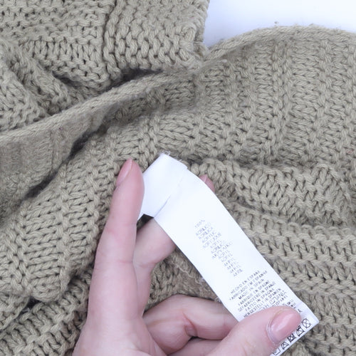 Stradivarius Women’s Beige Knit Short Sleeve Cardigan M