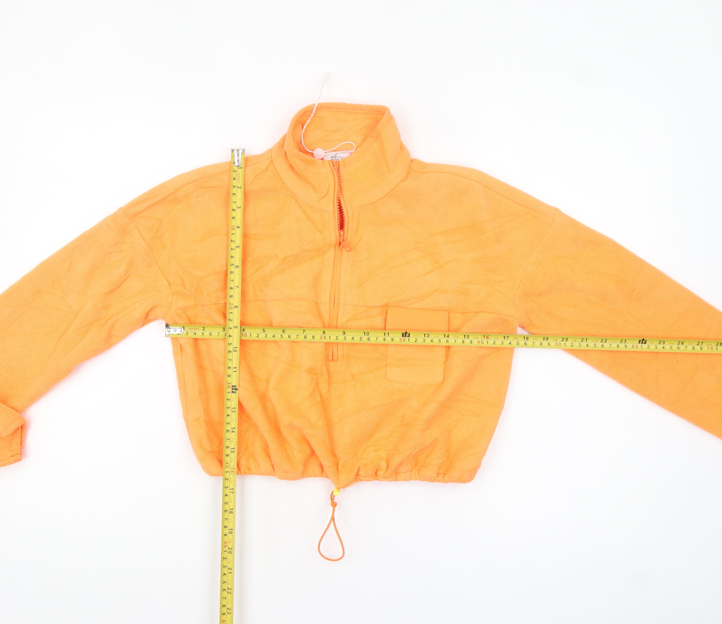 Oh Polly Womens Orange Fleece 1/4 Zip Pullover Hoodie UK 6