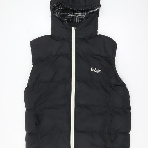 Lee Cooper Men's Black 2XL Hooded Puffer Waistcoat