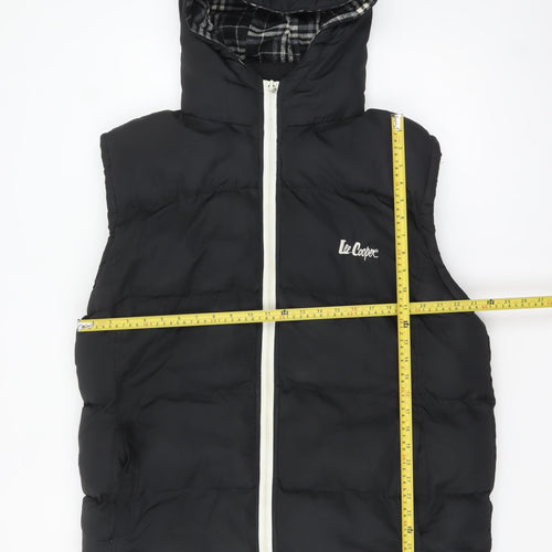 Lee Cooper Men's Black 2XL Hooded Puffer Waistcoat