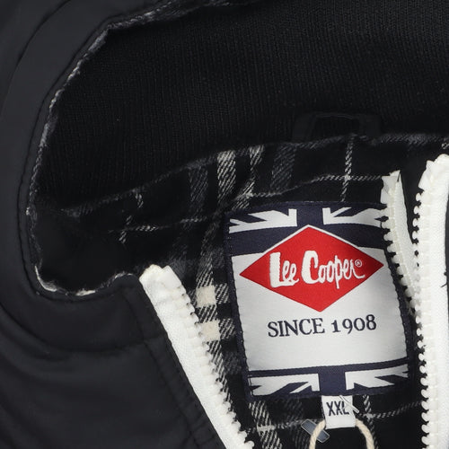Lee Cooper Men's Black 2XL Hooded Puffer Waistcoat