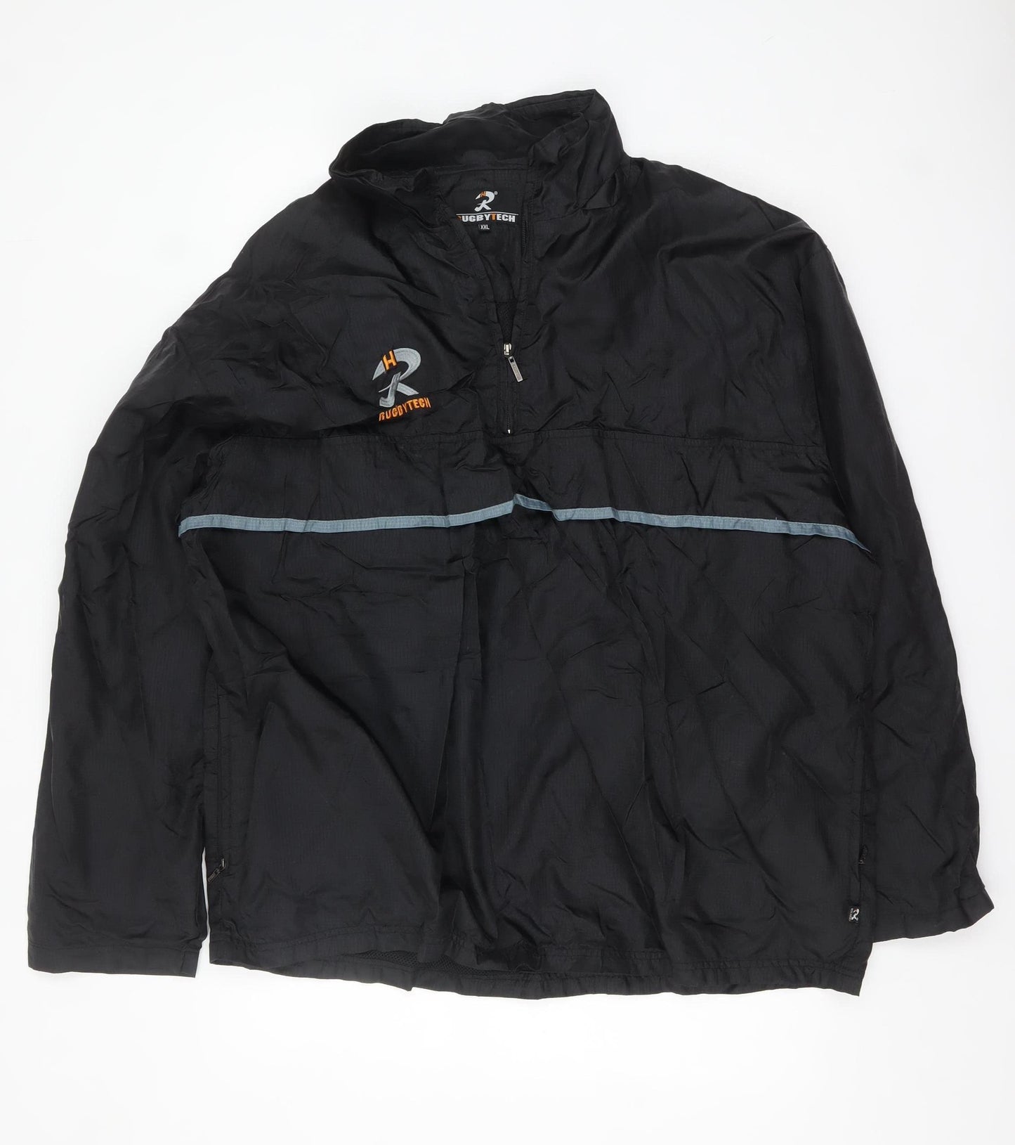 RugbyTech Men's Black 2XL Windbreaker Sports Jacket