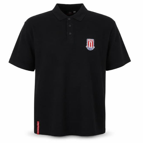 Stoke City Mens Black 2XL Cotton Polo Shirt Football Top