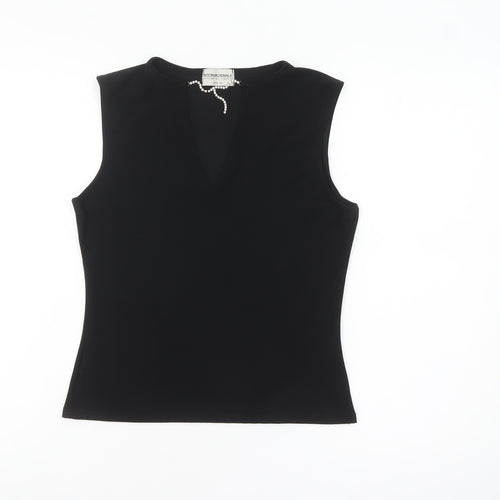 Internacionale Women's Black V-Neck Sleeveless Tank Top Size 14
